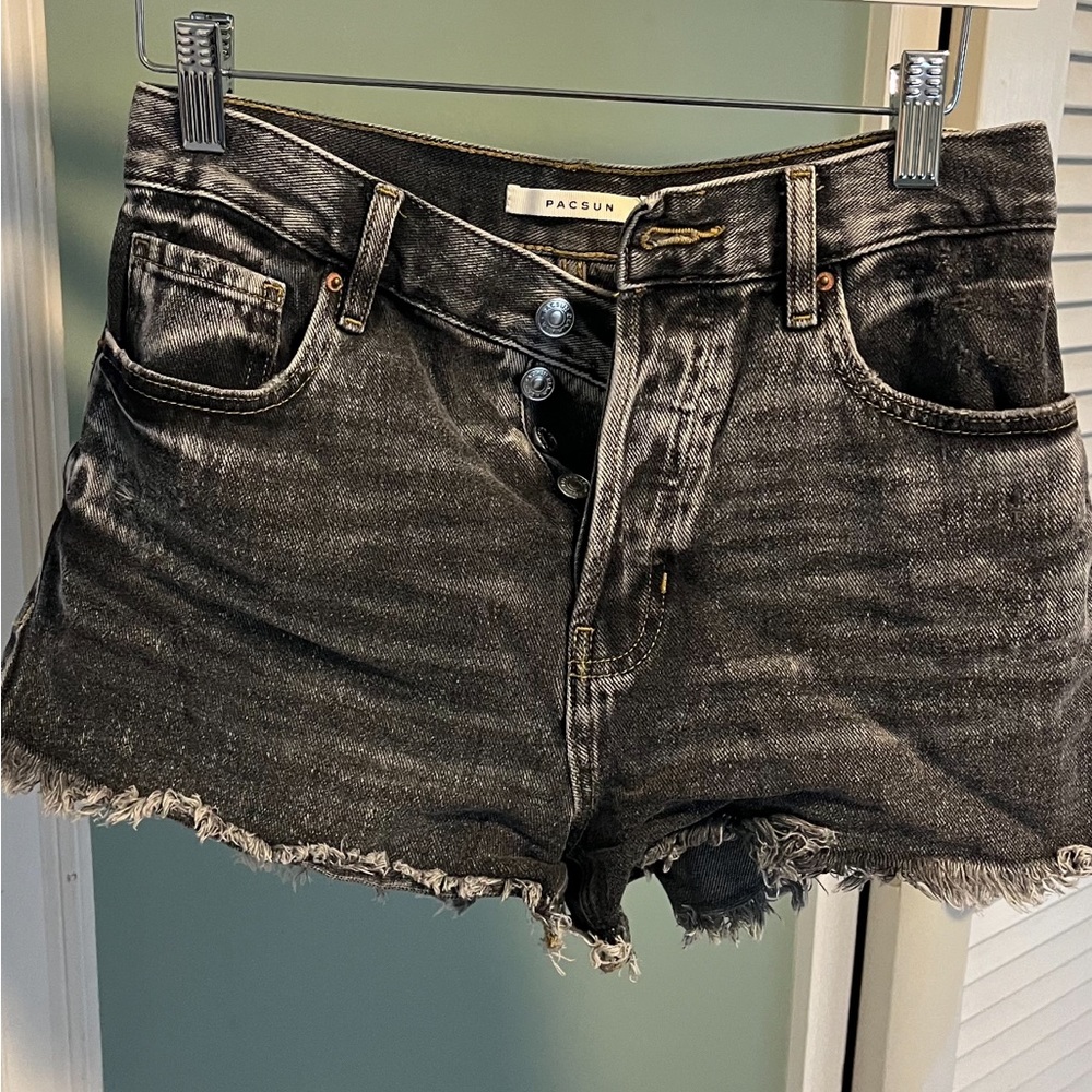 pacsun black denim shorts